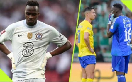 Mendy wigeze gukinira Chelsea yababajwe n'igitego cyo ku munota wa nyuma cy'ikipe ya Cristiano Ronaldo