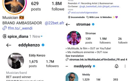 Abahanzi b’Abanyarwanda baracyari inyuma mu kugira ababakurikira kuri Instagram