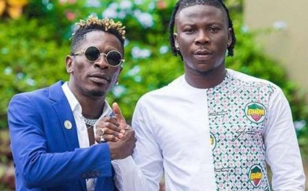 Shatta Wale yahakanye urwango ruvugwa hagati ye na mugenzi we Stonebwoy