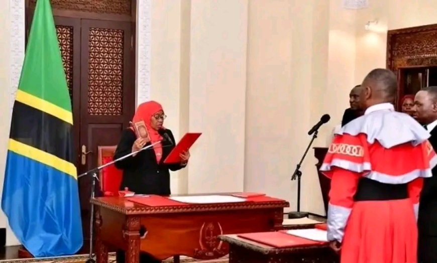 Perezida Samia yarahiriye kuyobora Tanzania muri manda ya mbere