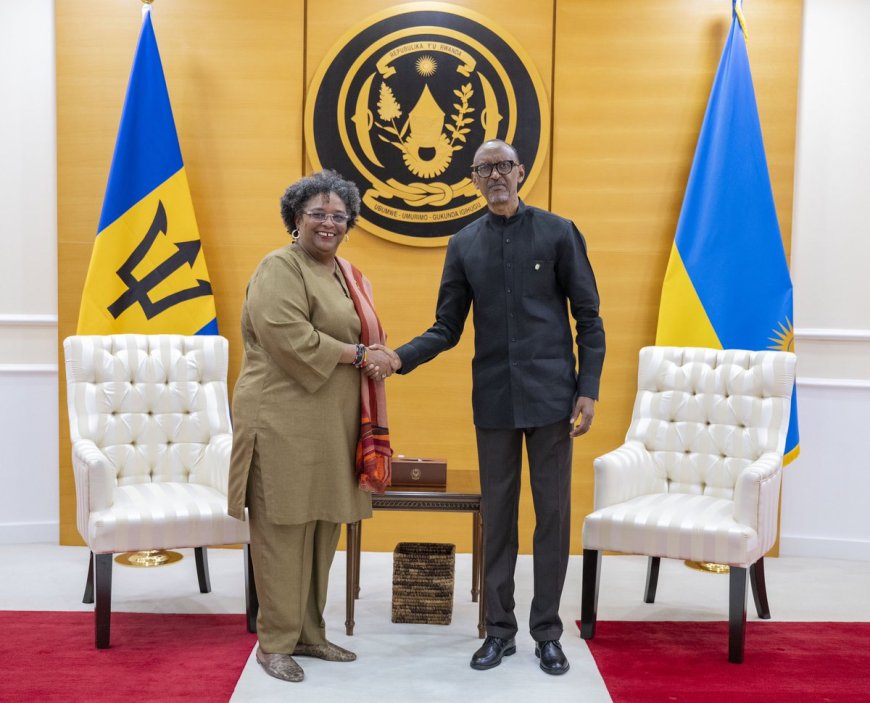 Perezida Kagame yashimiye mugenzi we wa Barbados watowe